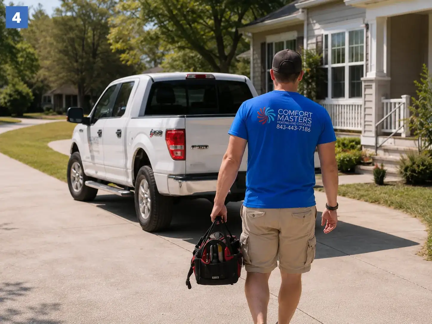 comfort-masters-hvac-technician-arriving-at-home-service-call-little-river-sc