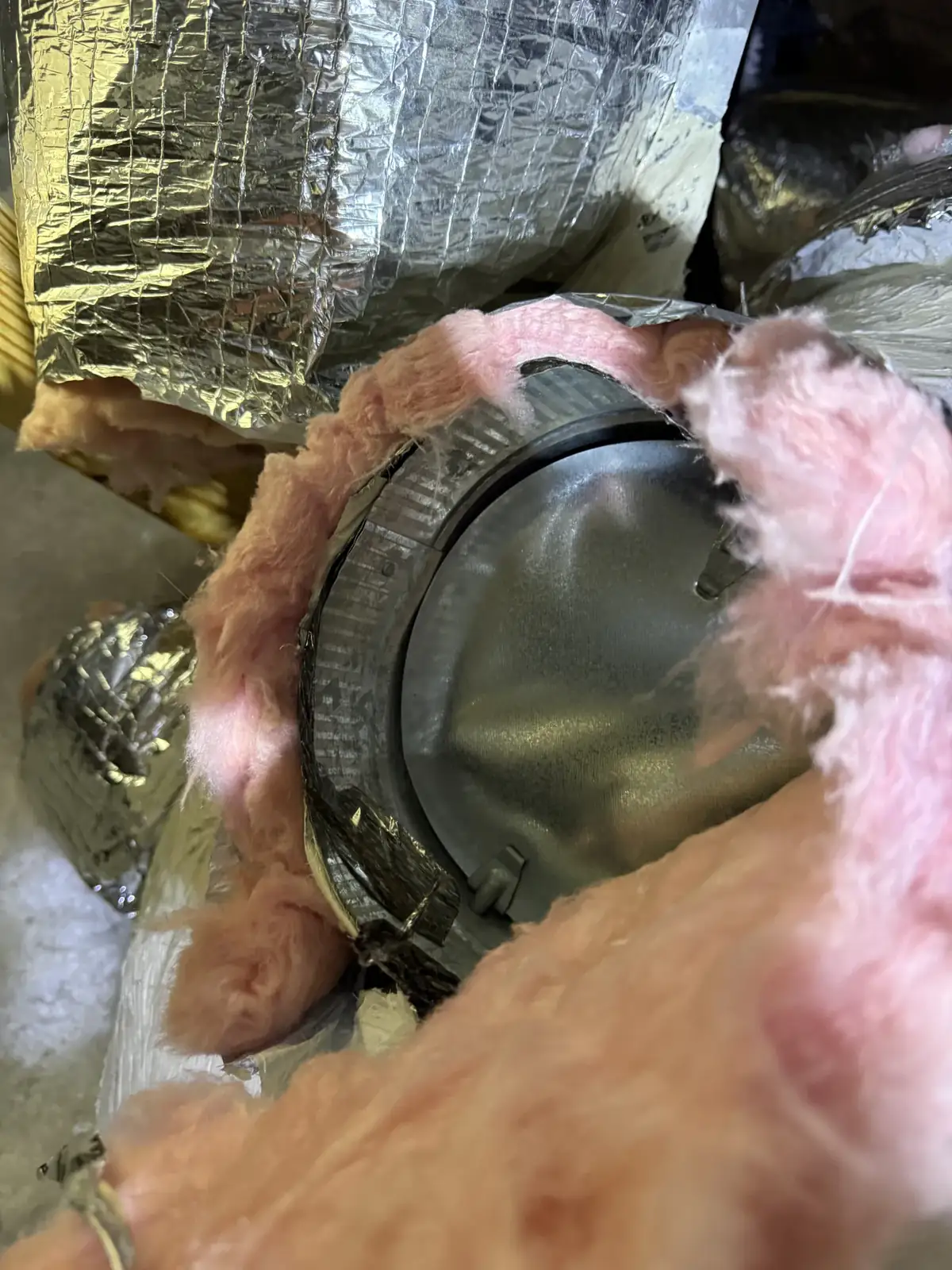 Airflow dampers and controls checked on a coastal Carolina air handler during a frozen coil call